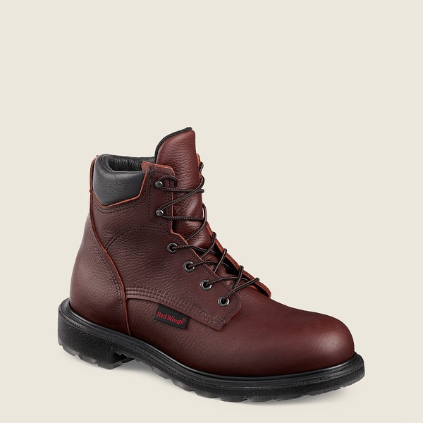 Red Wing Safety Boots Mens Burgundy - Supersole® 2.0 - 6-inch Toe - 4370986-XV